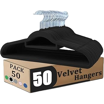 SONGMICS Velvet Hangers 50 Pack, Non-Slip Clothes…