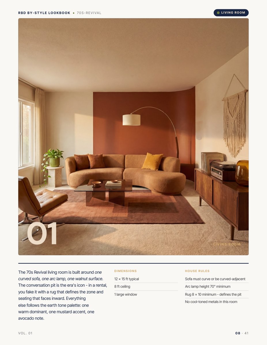 Room hero page from the 70s Revival Style Lookbook