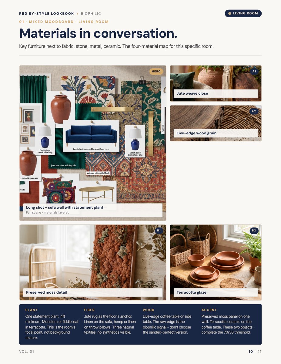 Moodboard page from the Biophilic Style Lookbook