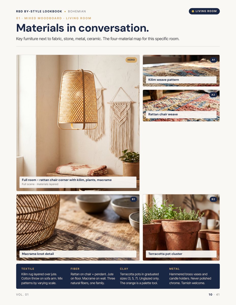 Moodboard page from the Bohemian Style Lookbook