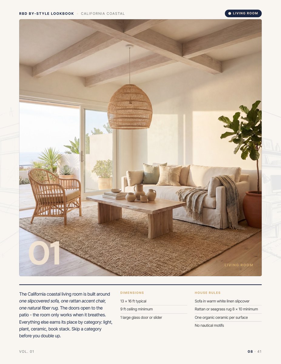 Room hero page from the California Coastal Style Lookbook