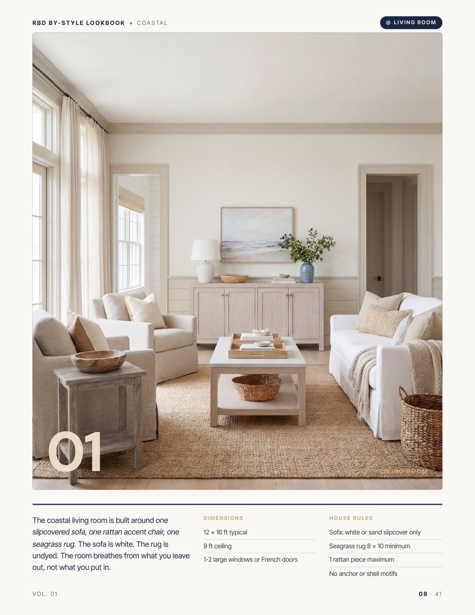 Room hero page from the Coastal Style Lookbook