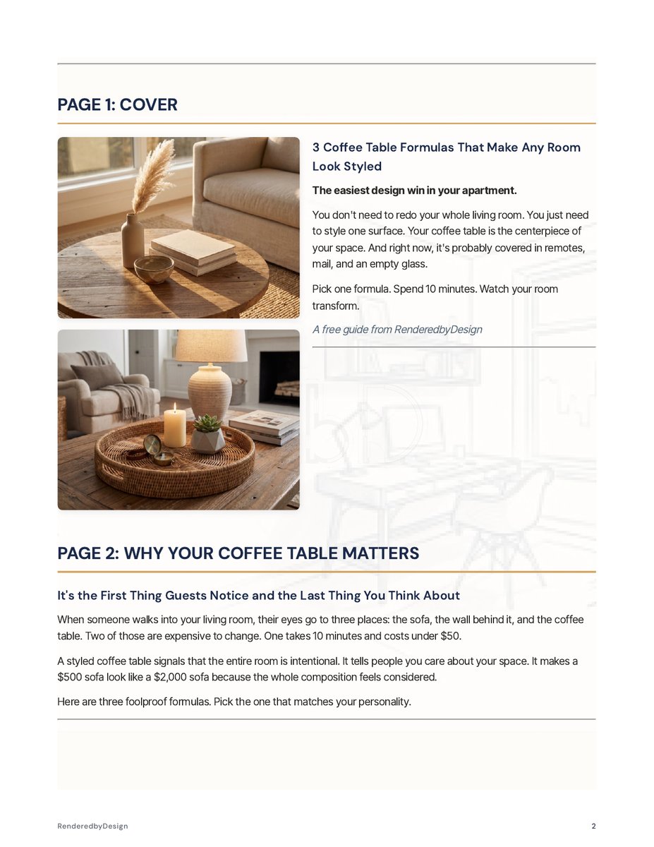 Page 2 page from the Coffee Table Styling Formula