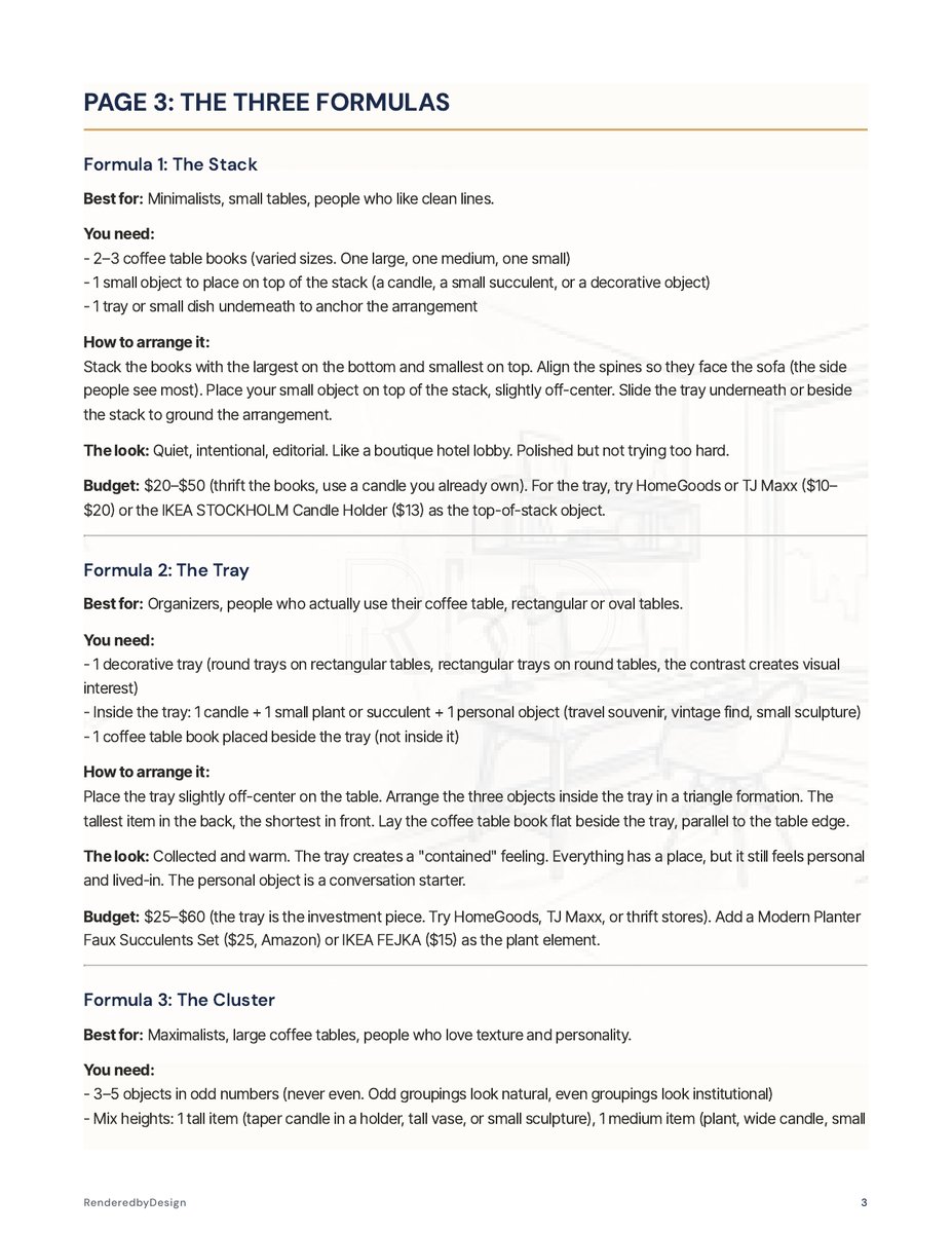 Page 3 page from the Coffee Table Styling Formula