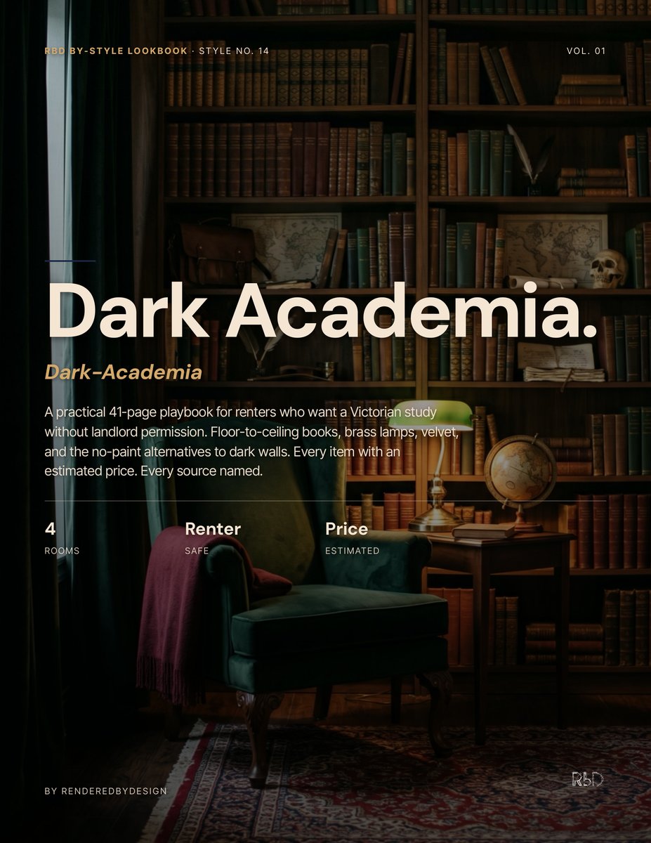 Dark academia page from the Complete Style Library
