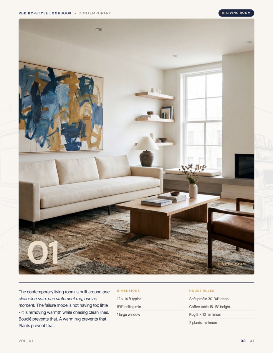 Room hero page from the Contemporary Style Lookbook