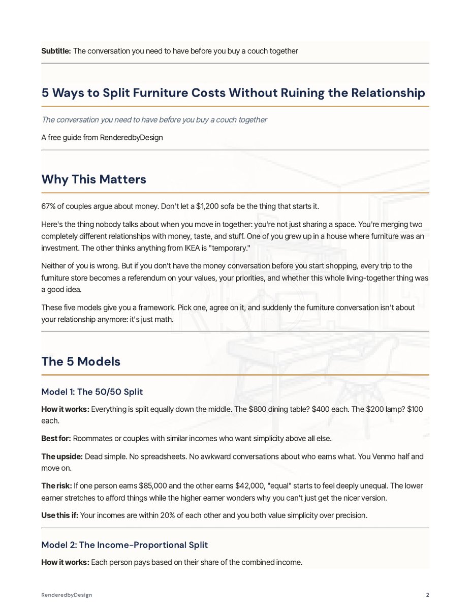 Page 2 page from the Cost Splitting Models