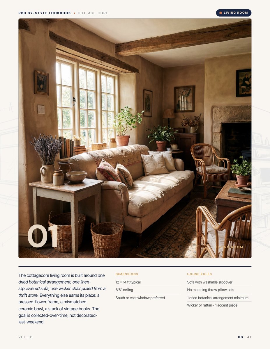 Room hero page from the Cottage Core Style Lookbook