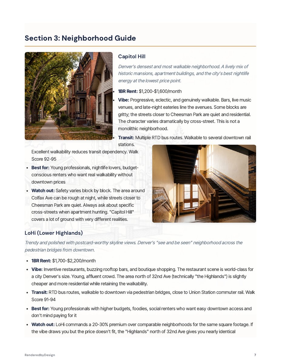 Neighborhoods page from the Denver Complete Kit