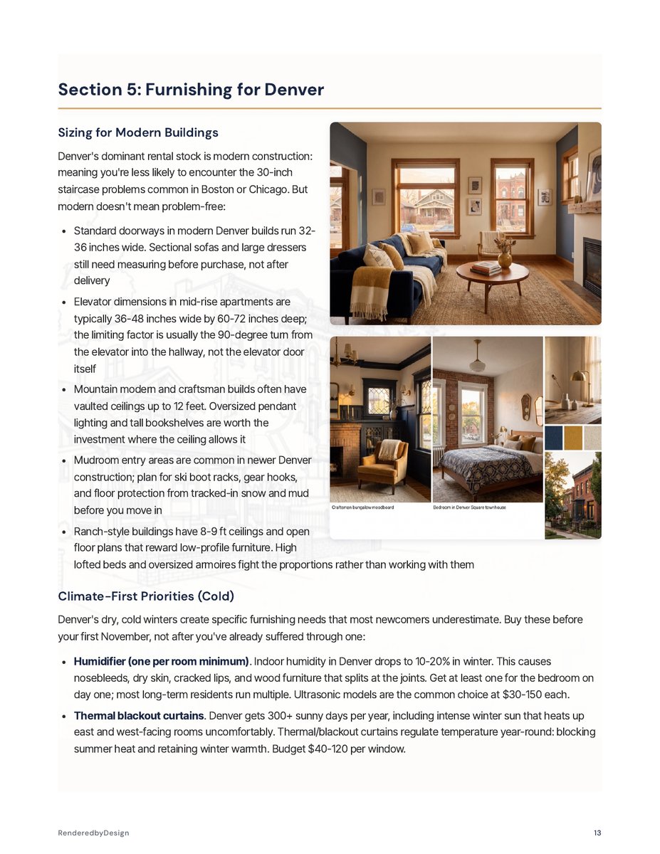 Furnishing page from the Moving To Denver Guide