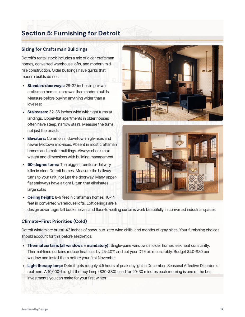Furnishing page from the Moving To Detroit Guide