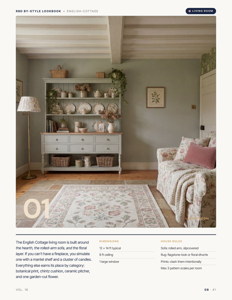 Room hero page from the English Cottage Style Lookbook