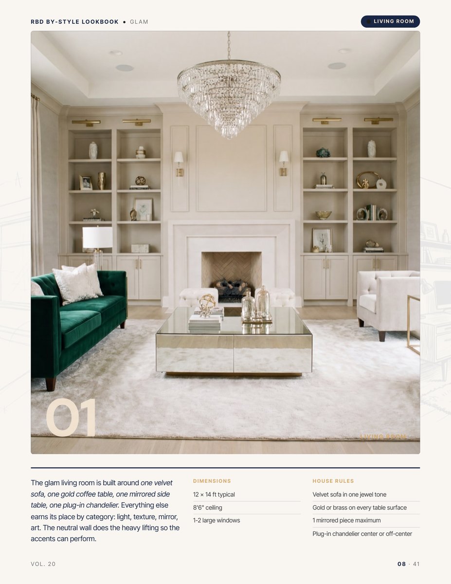 Room hero page from the Glam Style Lookbook