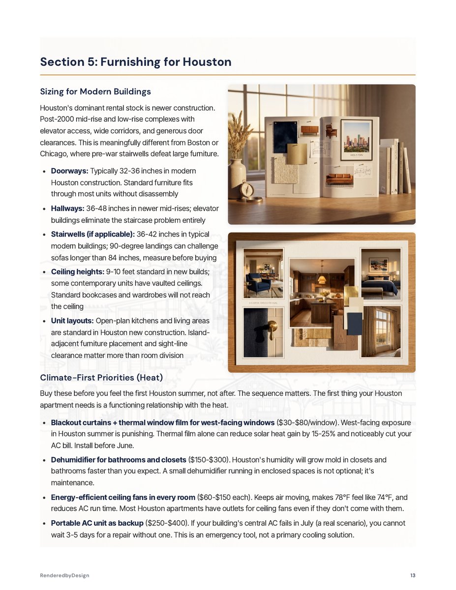 Furnishing page from the Moving To Houston Guide