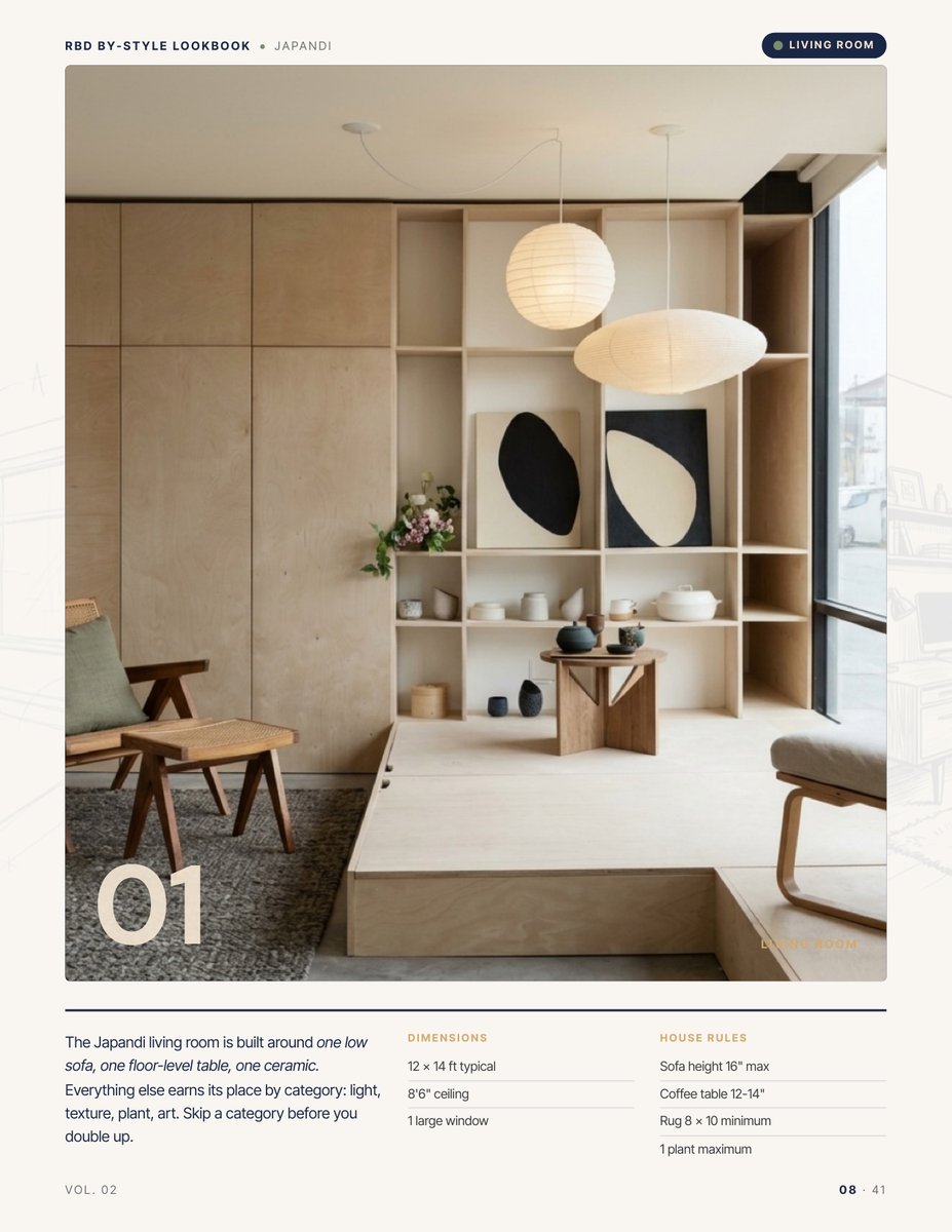Room hero page from the Japandi Style Lookbook
