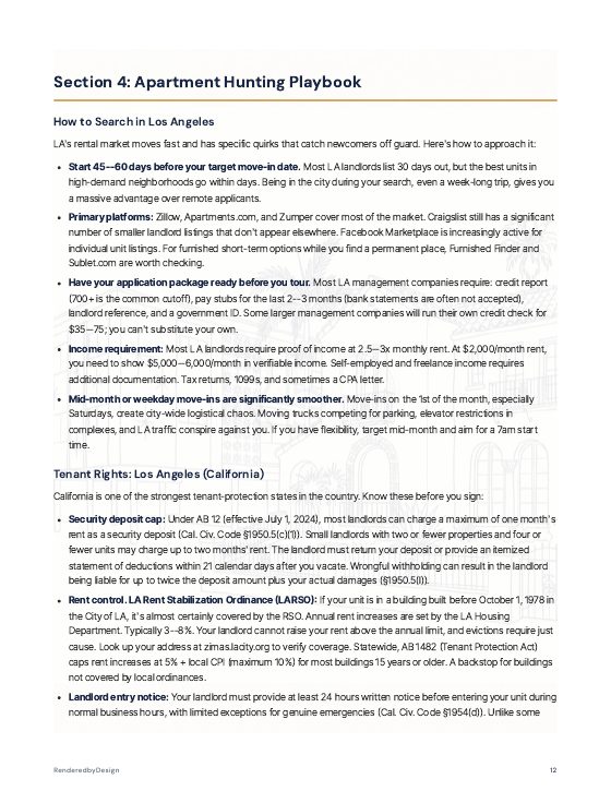 Page 12 of MOVING TO LOS ANGELES GUIDE