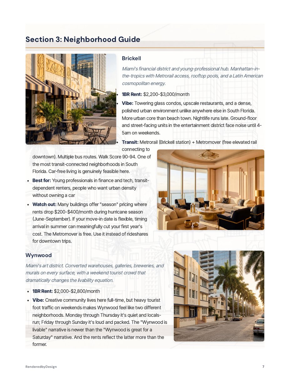 Neighborhoods page from the Miami Complete Kit