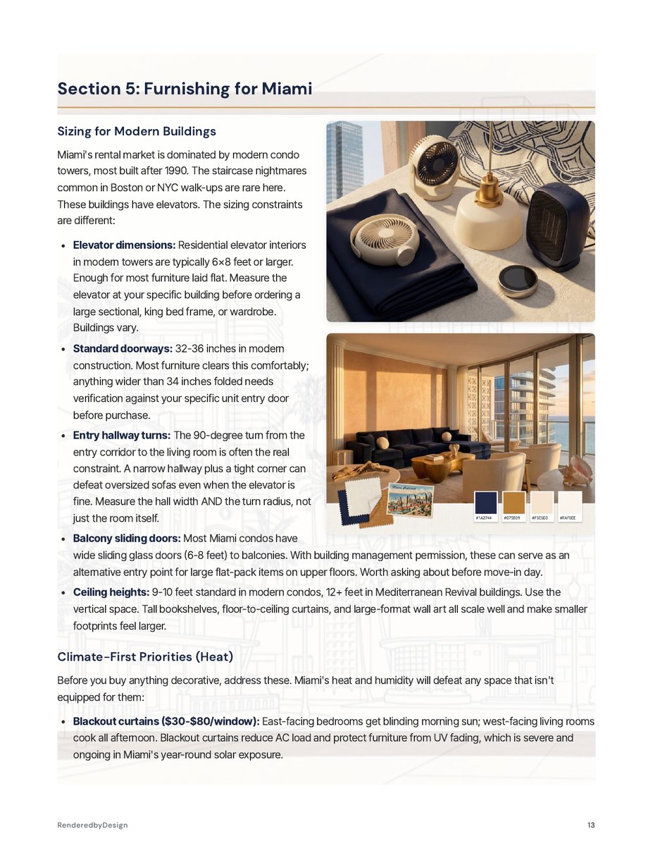 Furnishing page from the Moving To Miami Guide