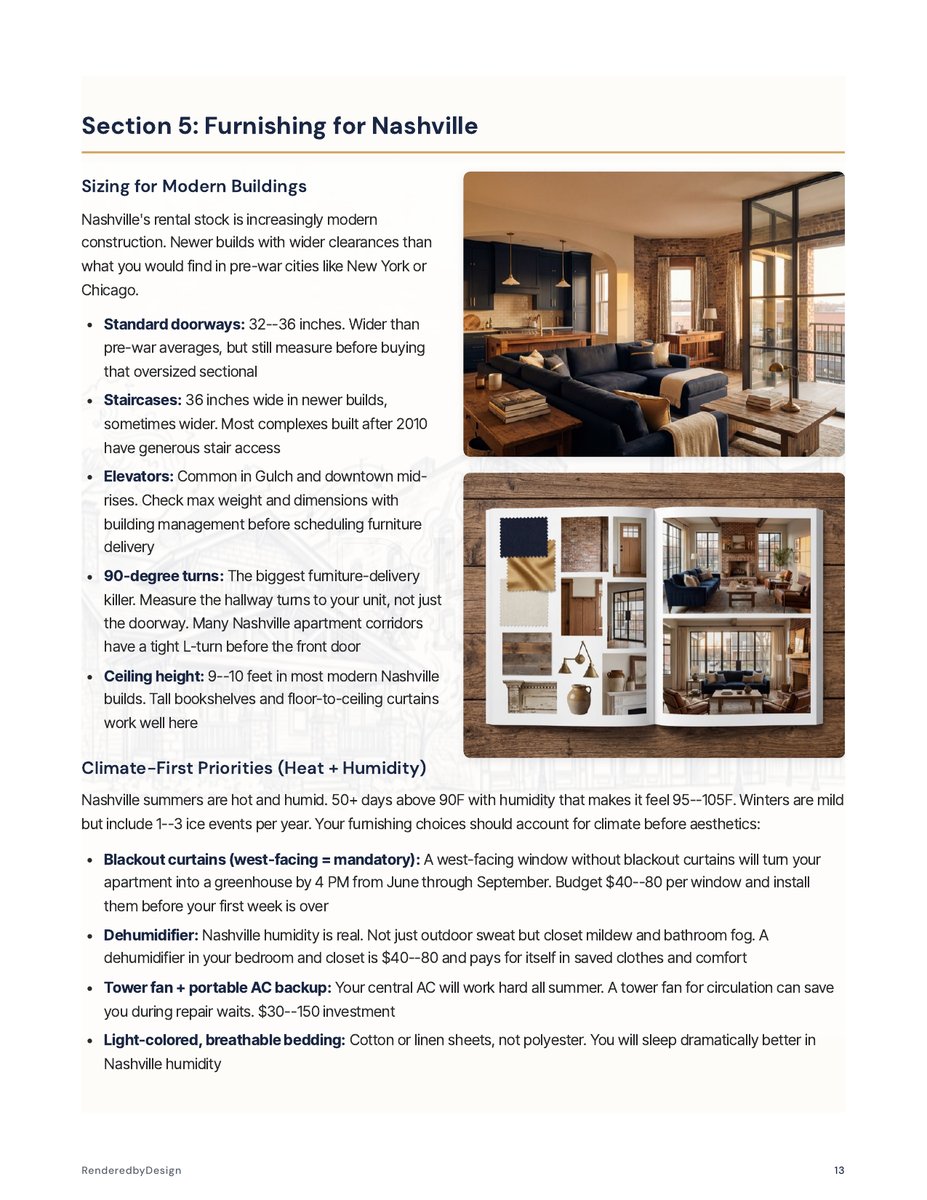 Furnishing page from the Moving To Nashville Guide