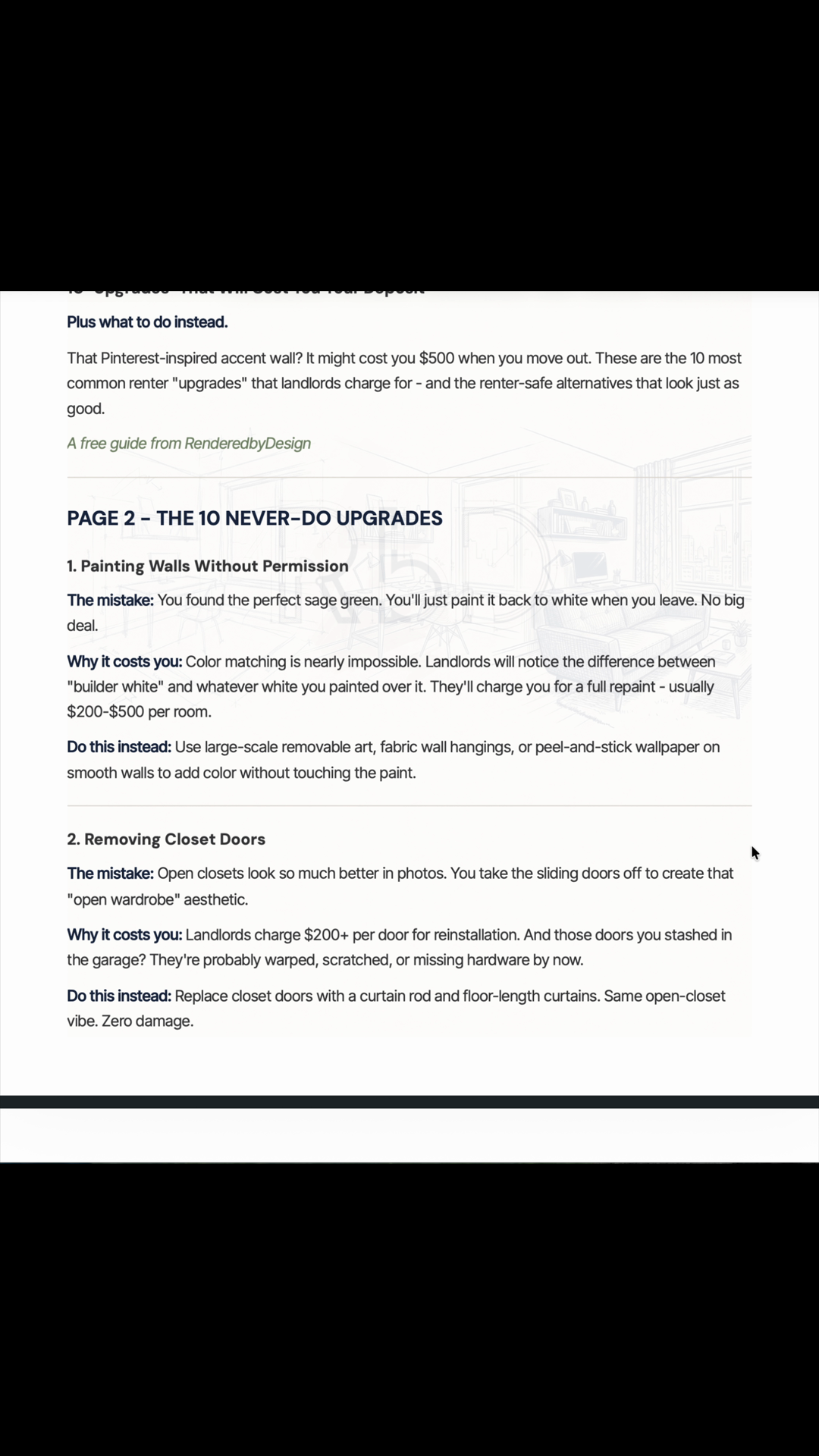 10 Never-Do Renter Upgrades, view 2