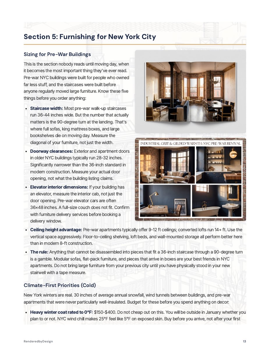 Furnishing page from the Moving To New York City Guide