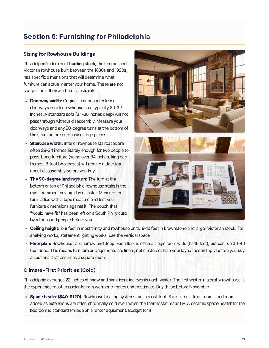 Furnishing page from the Moving To Philadelphia Guide