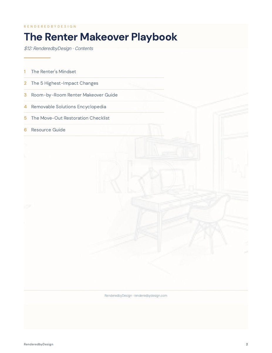 Page 2 page from The Renter Makeover Playbook