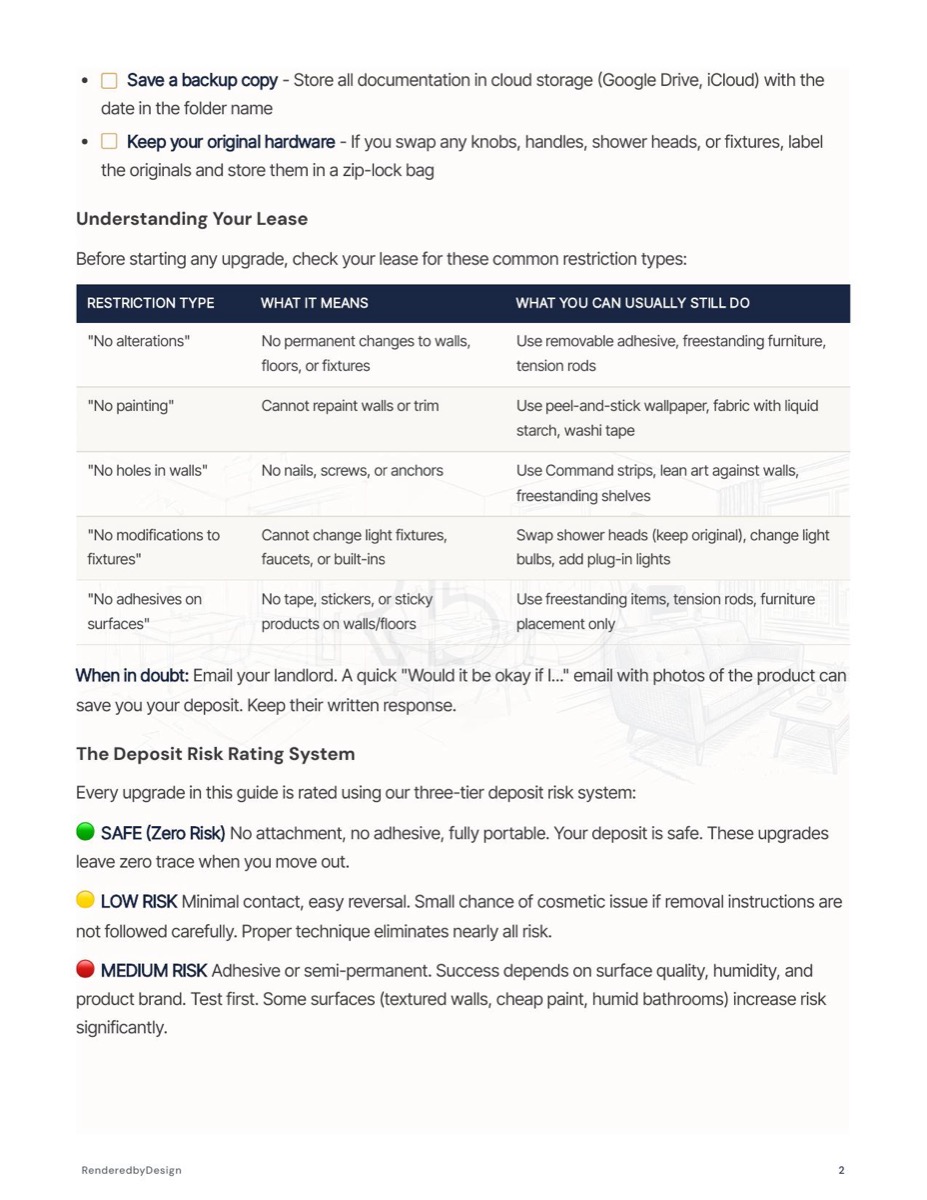 Checklist page from the Renter's Complete Toolkit