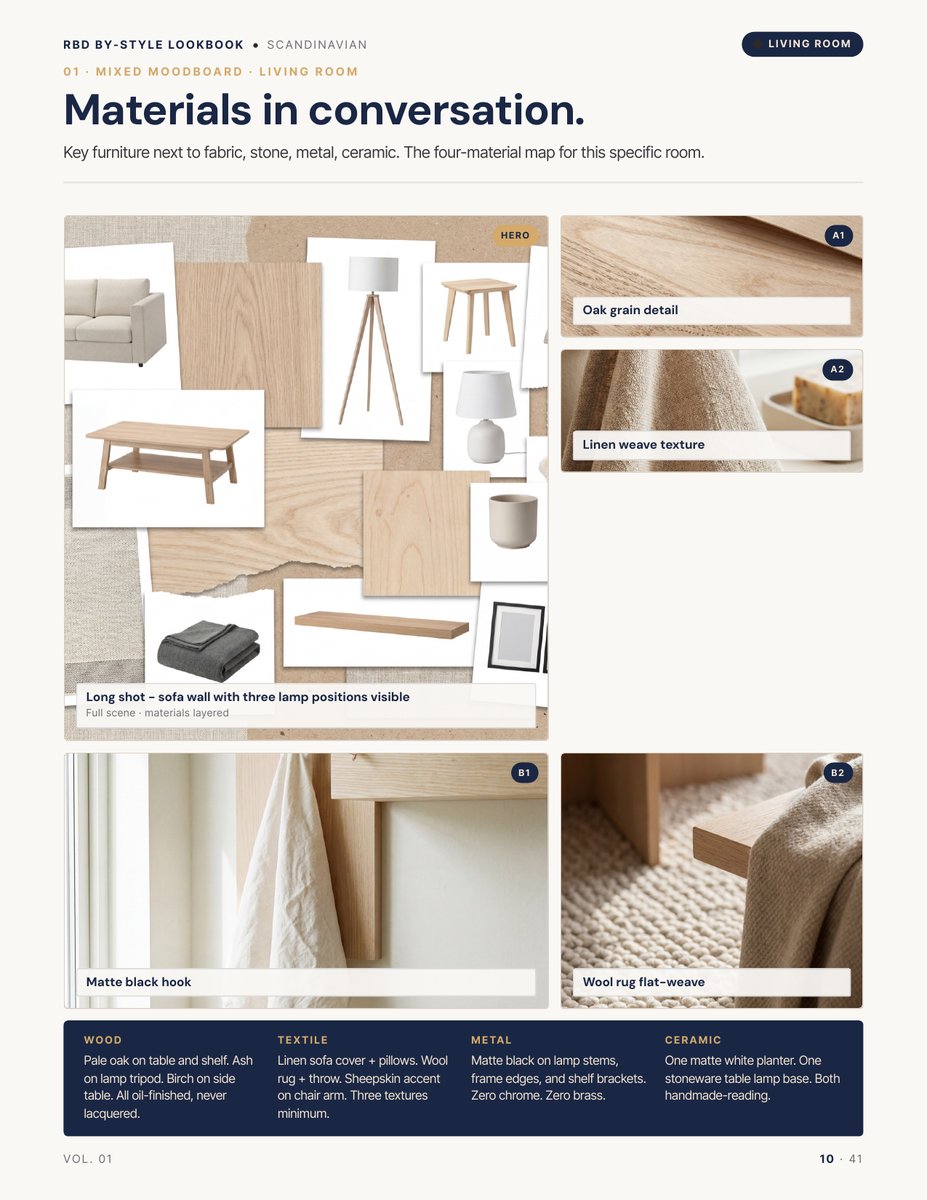 Moodboard page from the Scandinavian Style Lookbook