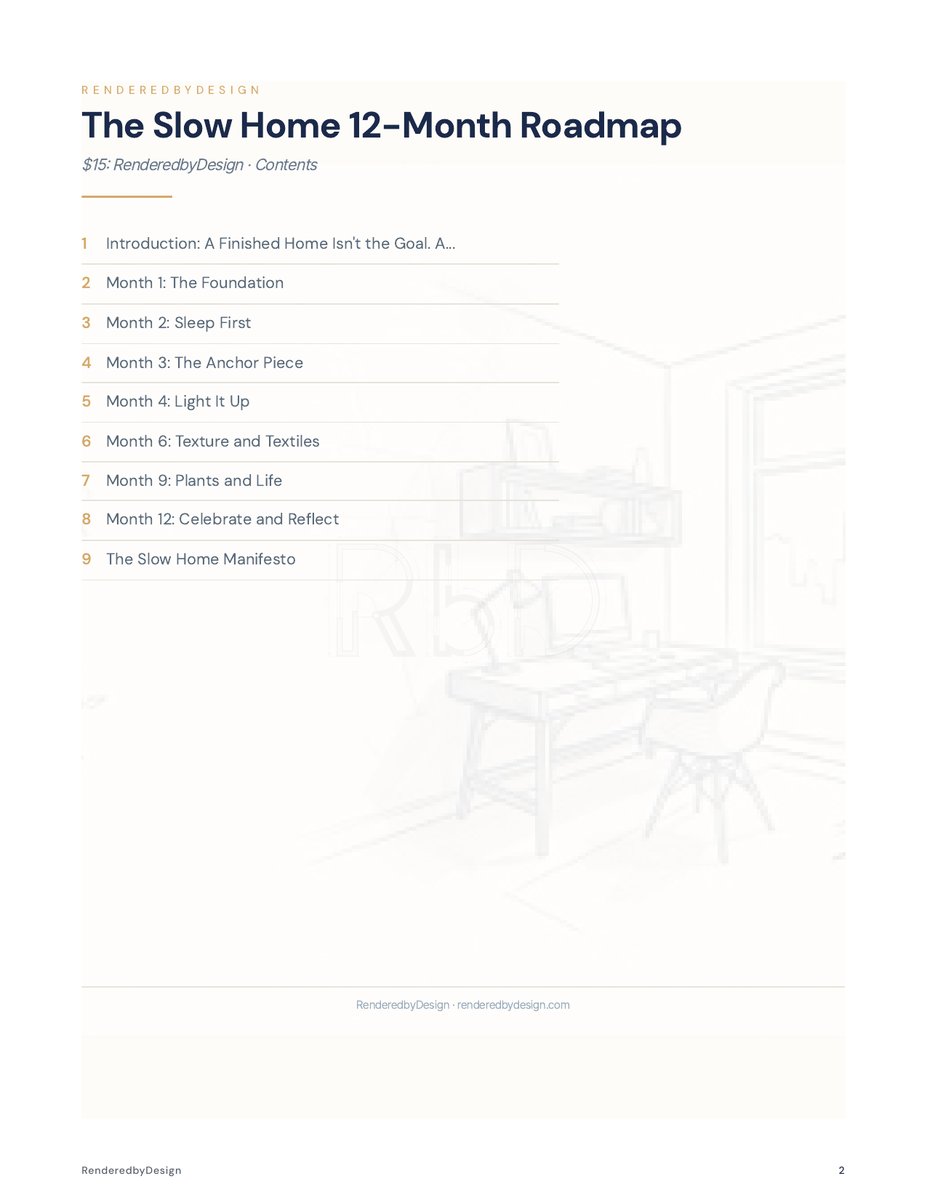 Page 2 page from The Slow Home 12-Month Roadmap