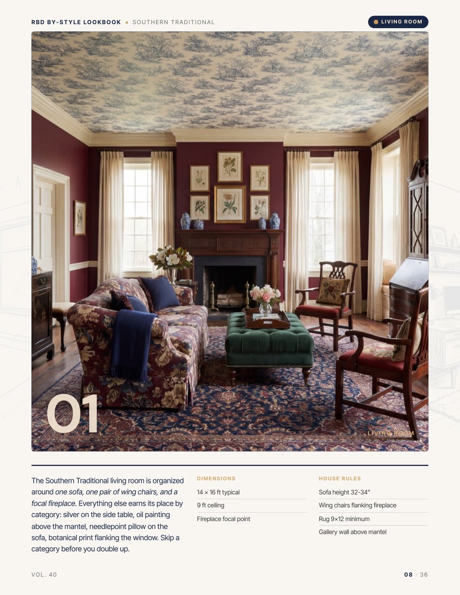 Room hero page from the Southern Traditional Style Lookbook