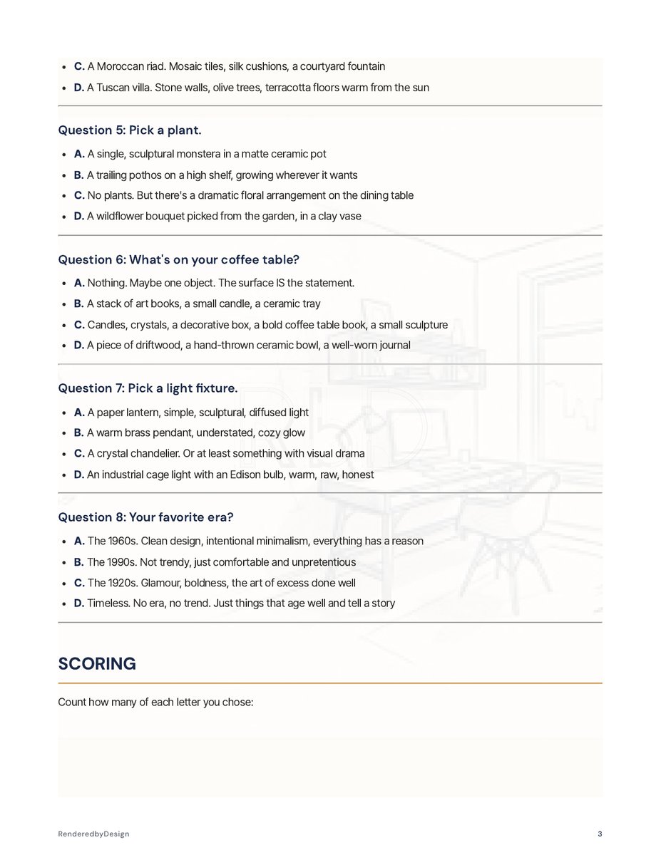 Page 3 page from the Home Design Style Quiz