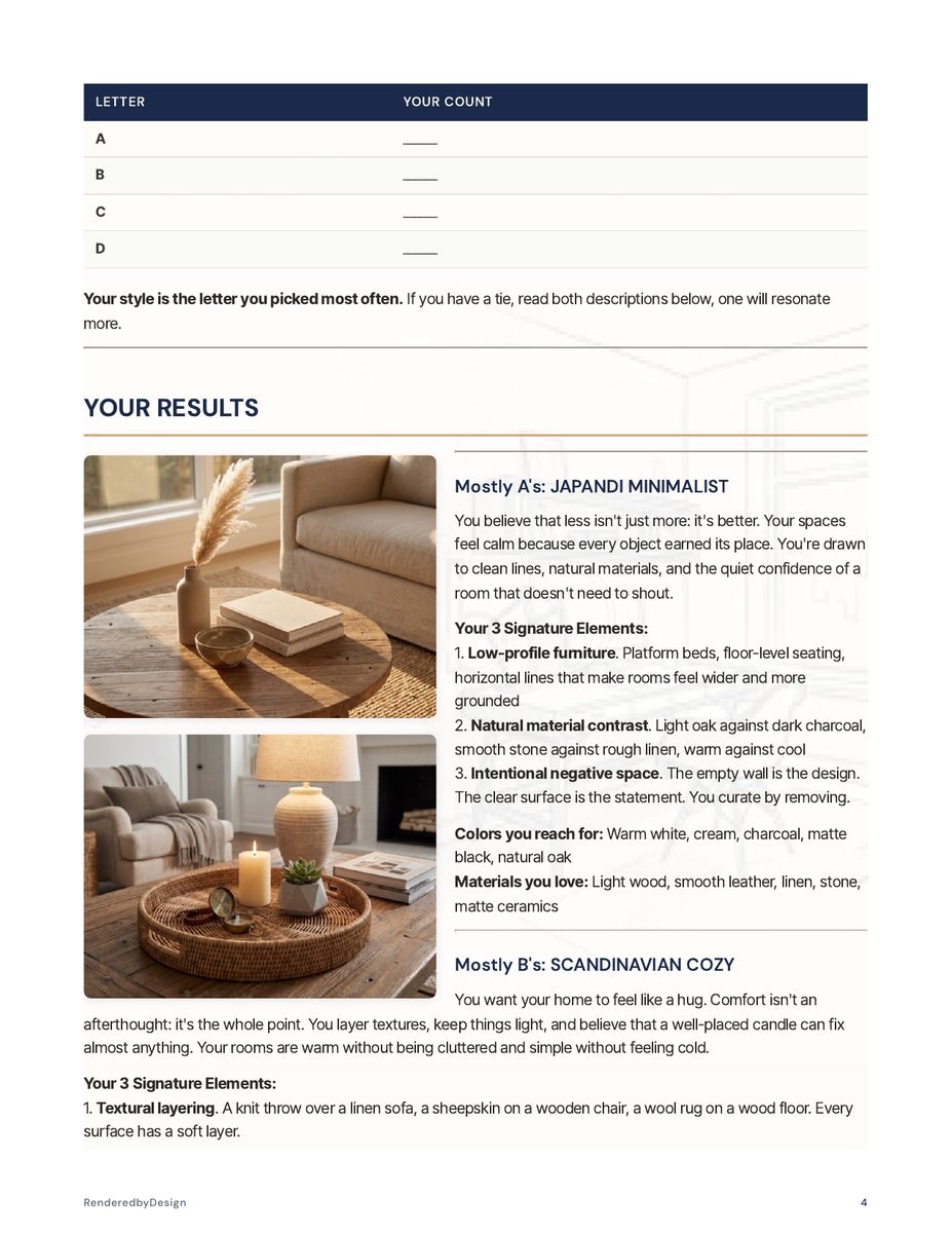 Page 4 page from the Home Design Style Quiz