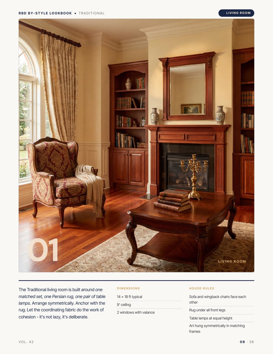 Room hero page from the Traditional Style Lookbook