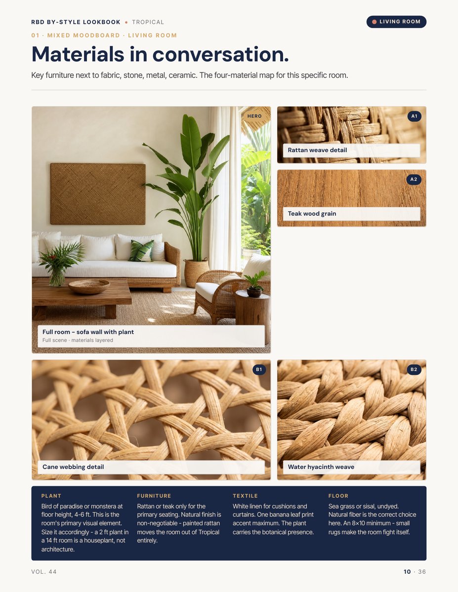 Moodboard page from the Tropical Style Lookbook