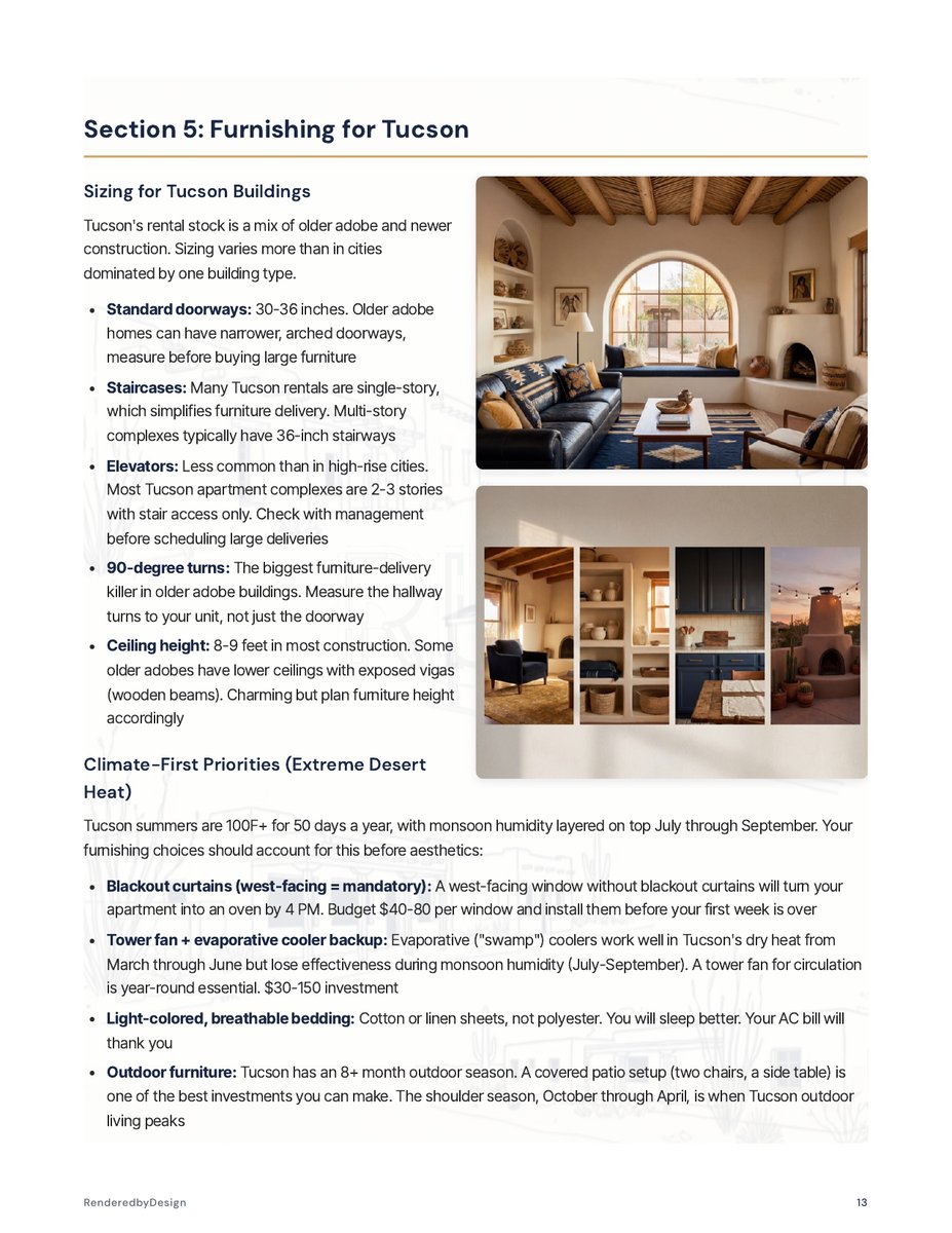 Furnishing page from the Moving To Tucson Guide