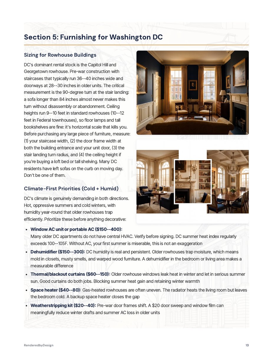 Furnishing page from the Moving To Washington DC Guide